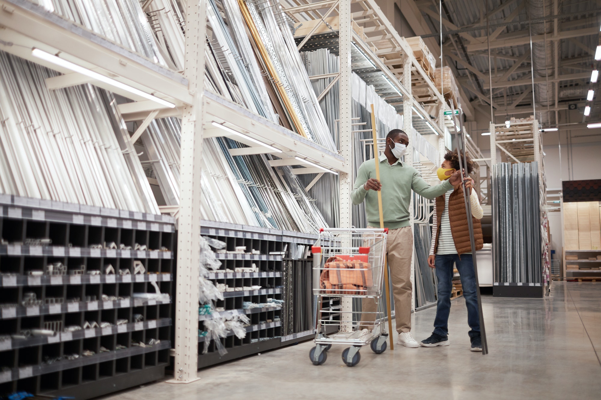 Father and Son in Home Improvement Store