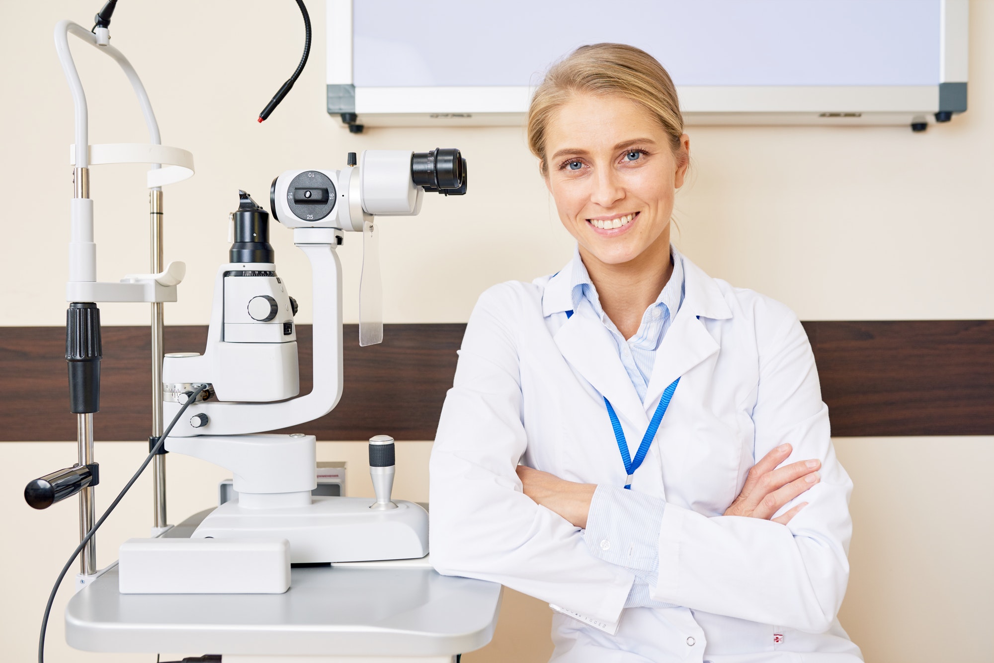 Cheerful Female Ophthalmologist