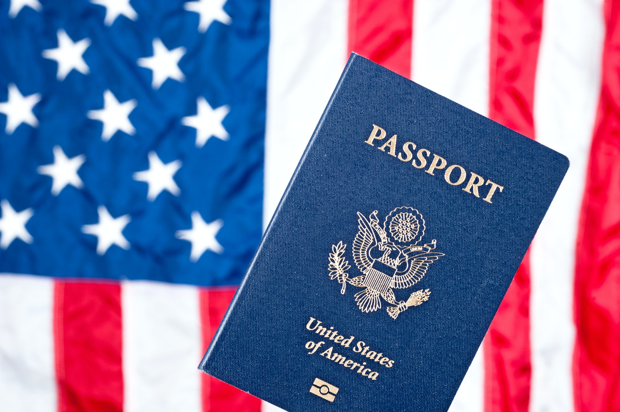 American flag and passport