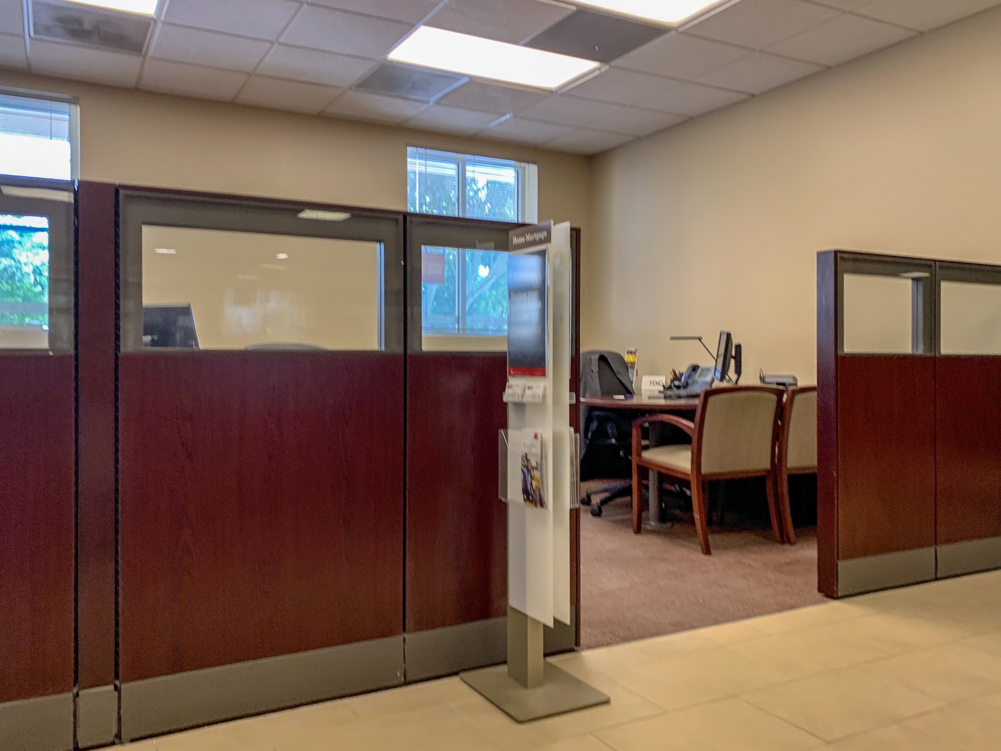 Waiting For A Banker Inside A Local Bank